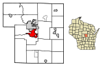 Portage County Wisconsin Incorporated and Unincorporated areas Plover Highlighted